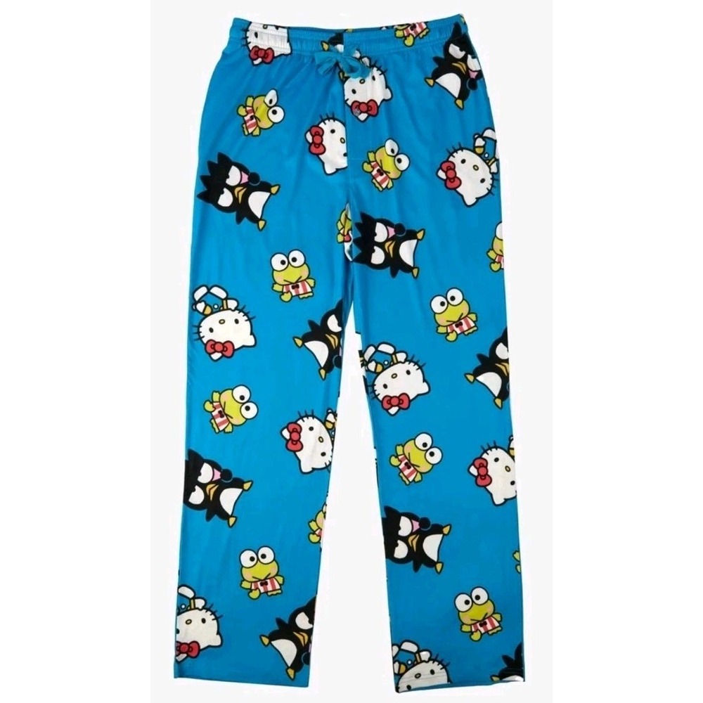 NWT Sanrio Hello Kitty & Friends Pajama Pants Bottoms‎ w/pockets Blue 33" inseam